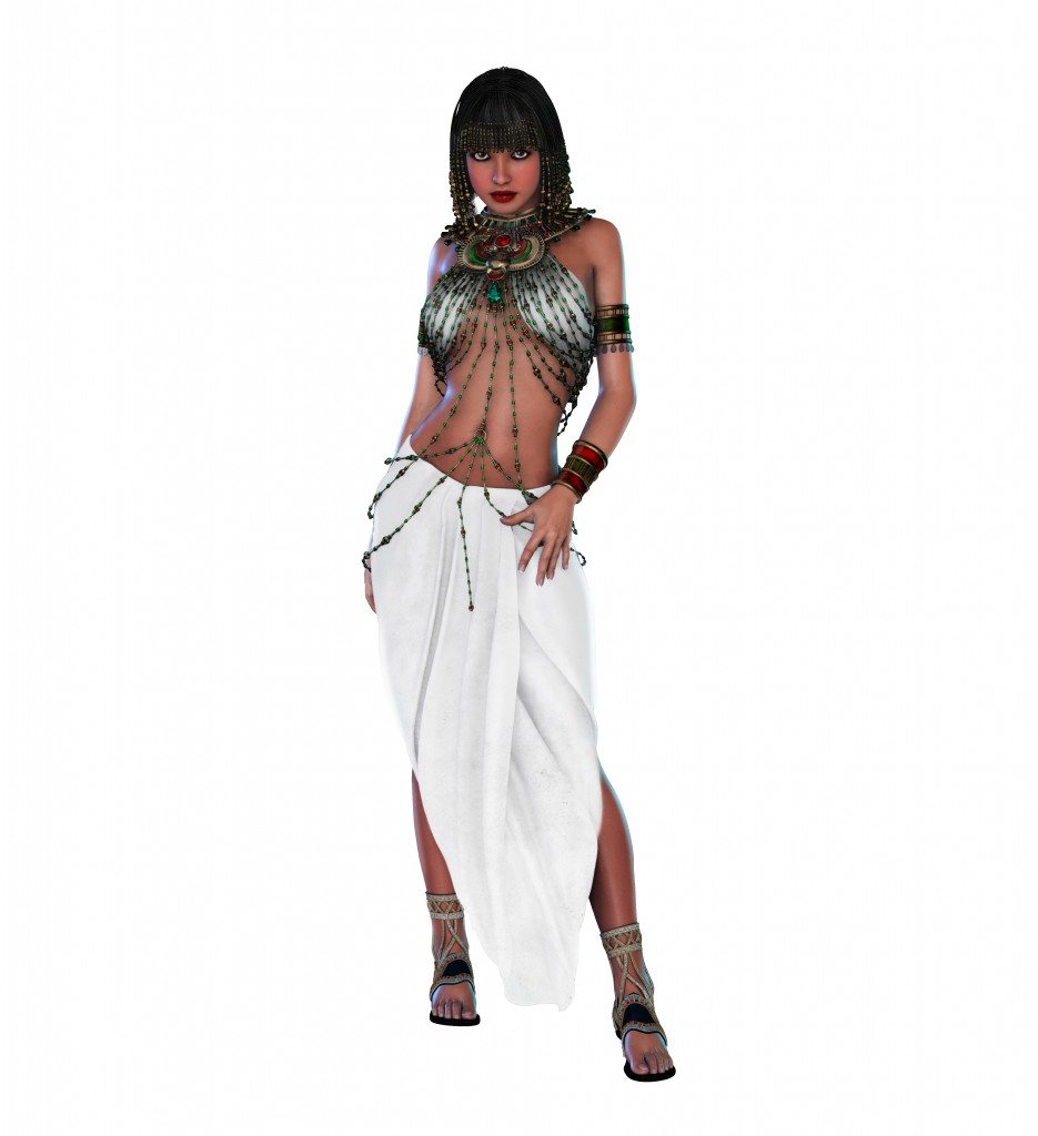 3d render of an Egyptian Princess, Queen, Pharao,  Cleopatra , isolated on white